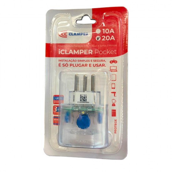 Protetor Clamper DPS proteção contra curtos e raios Pocket 20A
